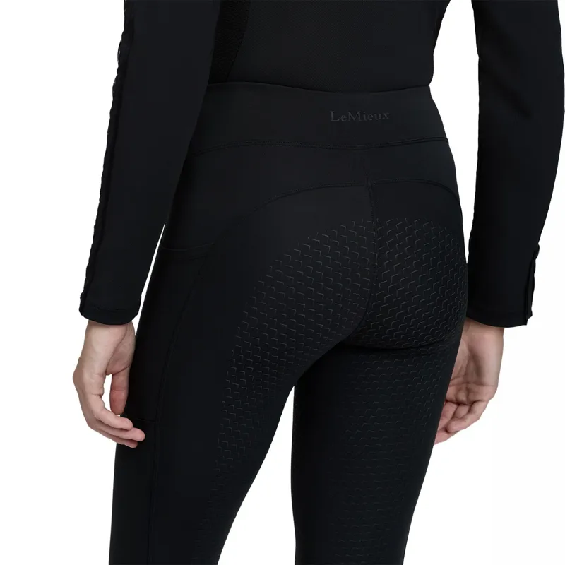 LeMieux Natalie Women's Brushed Full Grip Pull On Riding Tights - Black-3