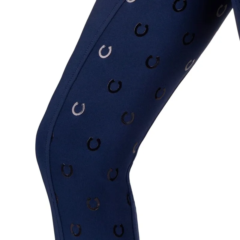 QHP Jaily Full Grip Junior Riding Tights - Evening Blue-6