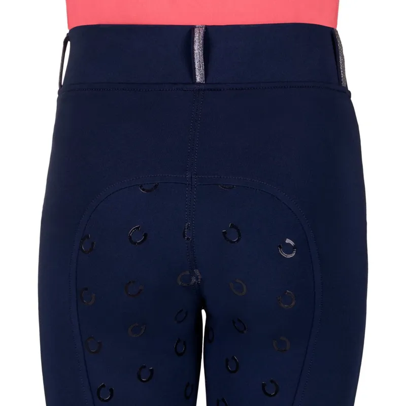 QHP Jaily Full Grip Junior Riding Tights - Evening Blue-2