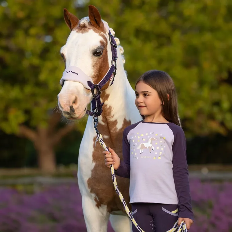 LeMieux Mini Jamie Long Sleeve Junior Top - Lilac/Lemon-6
