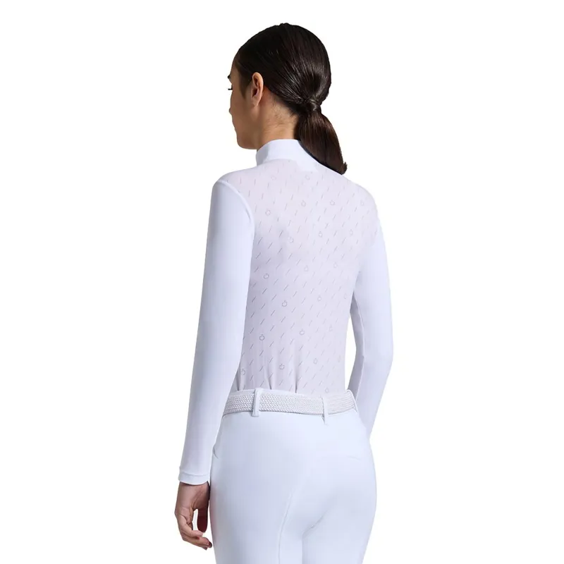 Cavalleria Toscana Junior Long Sleeve Jersey Competition Shirt - White-2