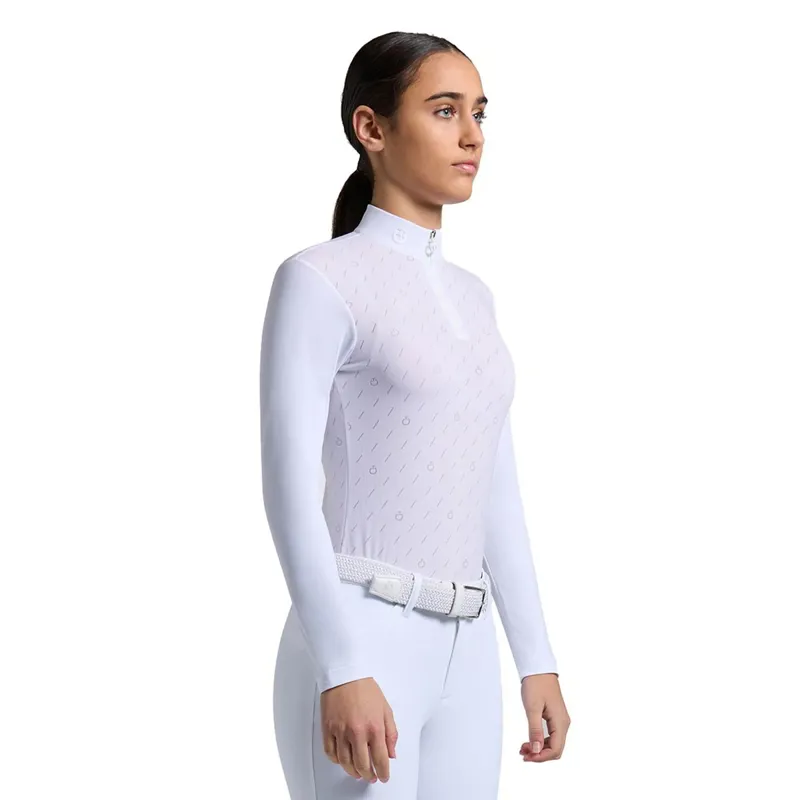 Cavalleria Toscana Junior Long Sleeve Jersey Competition Shirt - White