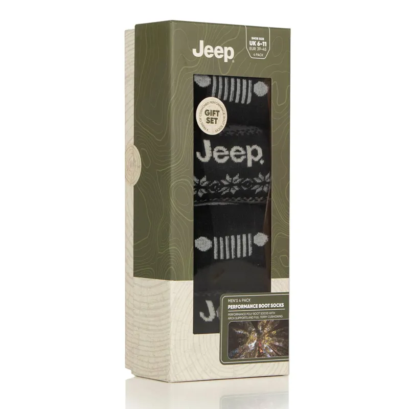 Jeep Performance Men's Gift Box Socks 4 Pack - Seal Blue-1