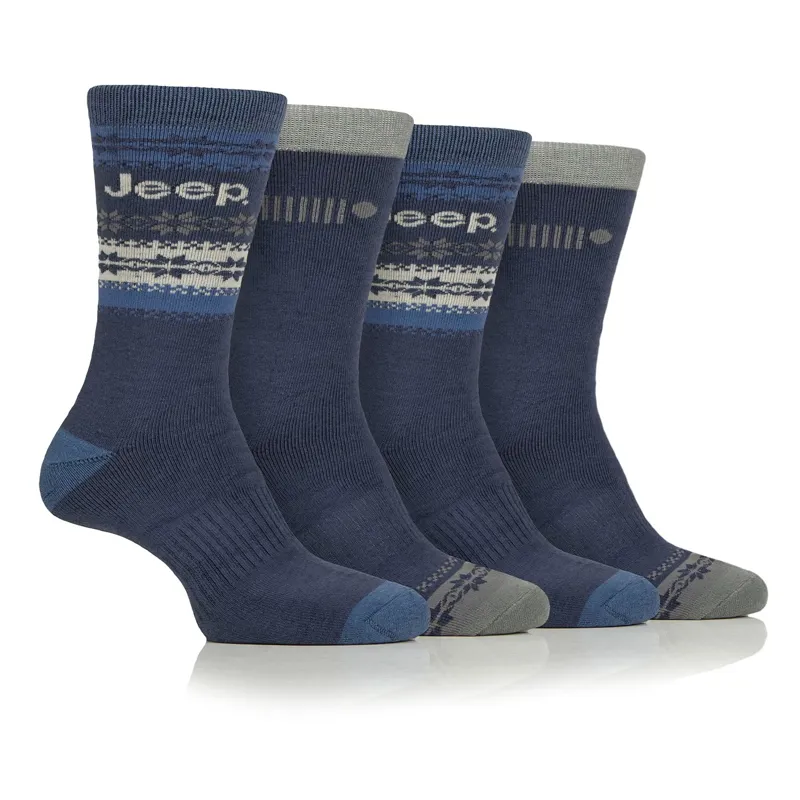 Jeep Performance Men's Gift Box Socks 4 Pack - Seal Blue
