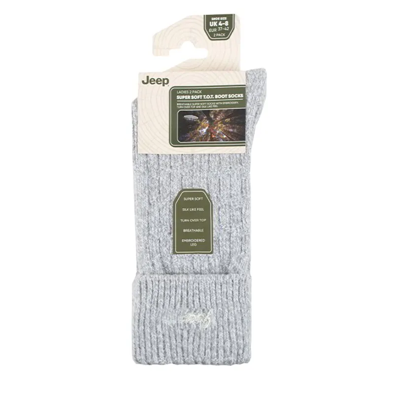 Jeep Super Soft Brushed Women's Boot Socks - Slate-1
