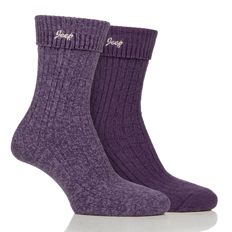 Jeep Super Soft Brushed Women's Boot Socks - Lilac/Purple