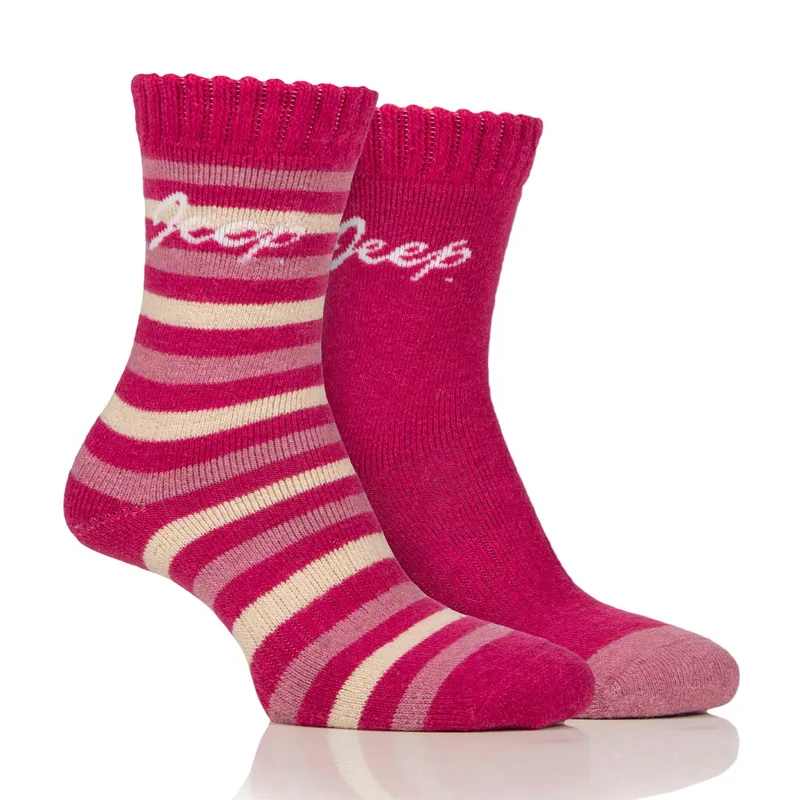 Jeep Women's Performance Socks 2 Pack - Magenta/Rose