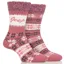 Jeep Brushed Women's Thermal Boot Socks 2 Pack - Rose
