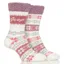 Jeep Brushed Womens Thermal Boot Socks 2 Pack - Cream/Rose