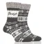 Jeep Brushed Women's Thermal Boot Socks 2 Pack - Slate/Cream