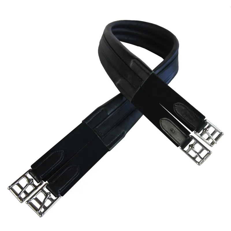 Jeffries Falcon Padded Atherstone Girth with Elastic Both Ends - Black-1
