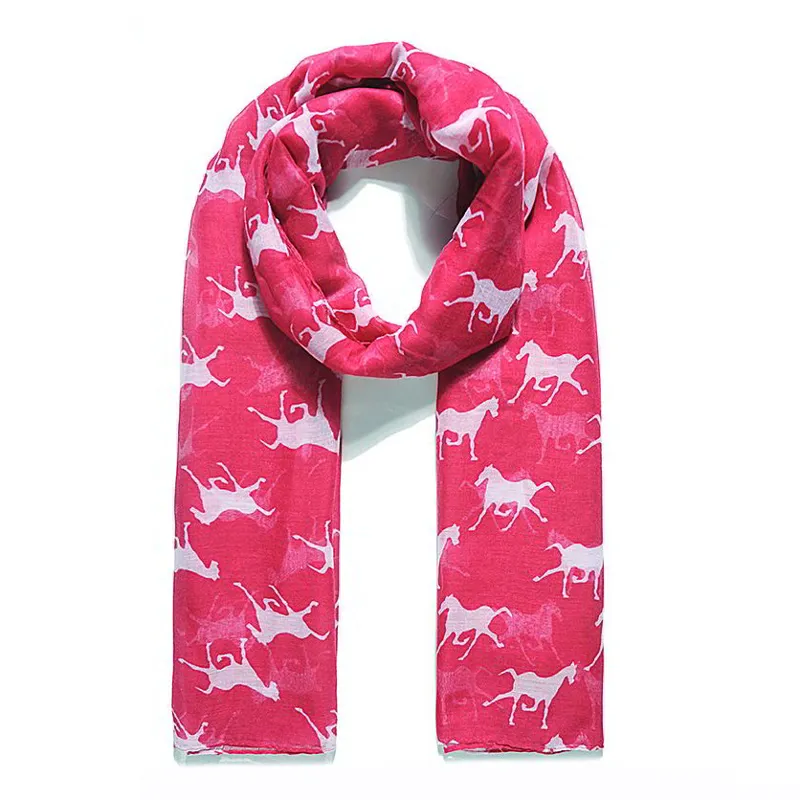 Jewelicity Printed Scarf - Pink/Horses-1