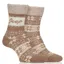 Jeep Brushed Womens Thermal Boot Socks 2 Pack - Fawn/Ecru