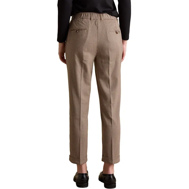 Joules Ada Women's Relaxed Pants - Brown/Check-2