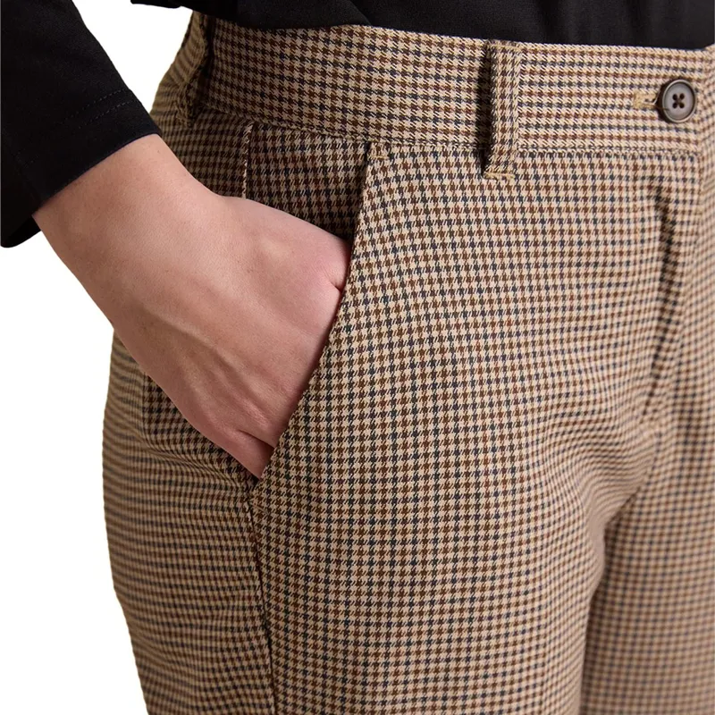 Joules Ada Women's Relaxed Pants - Brown/Check-5