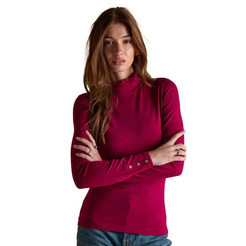 Joules Amy Women's Long Sleeve Jersey Top - Red