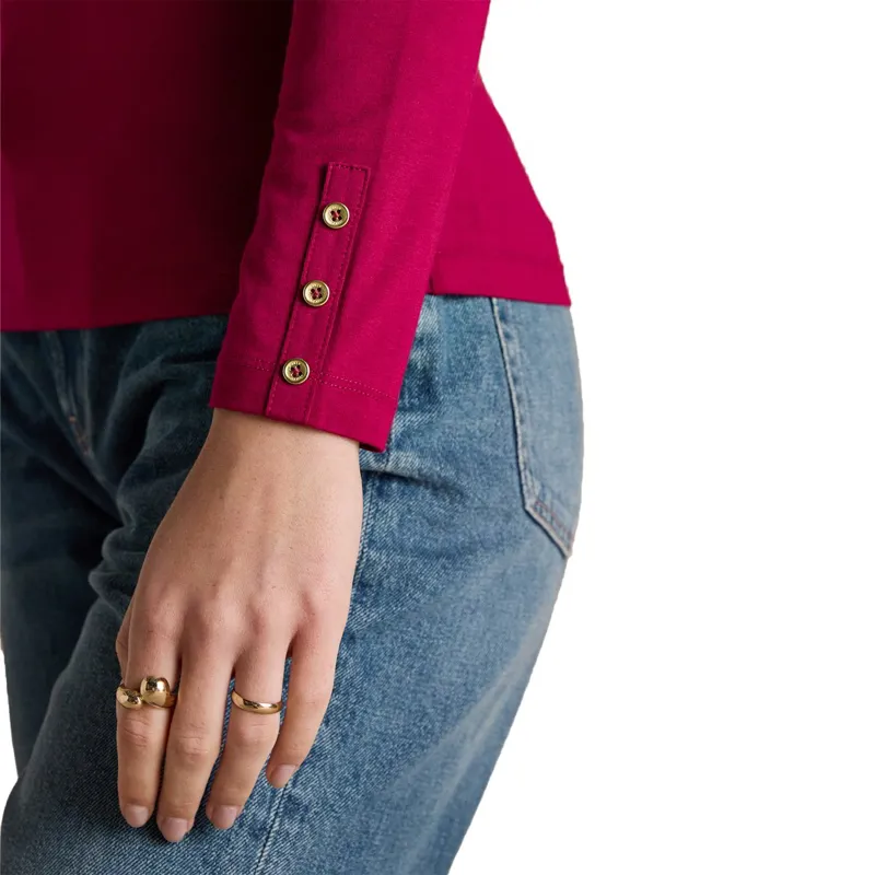 Joules Amy Women's Long Sleeve Jersey Top - Red-4
