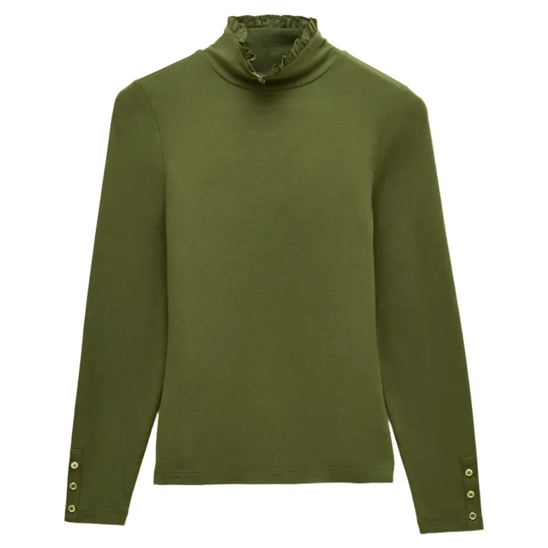 Joules Amy Women's Long Sleeve Jersey Top - Khaki-2