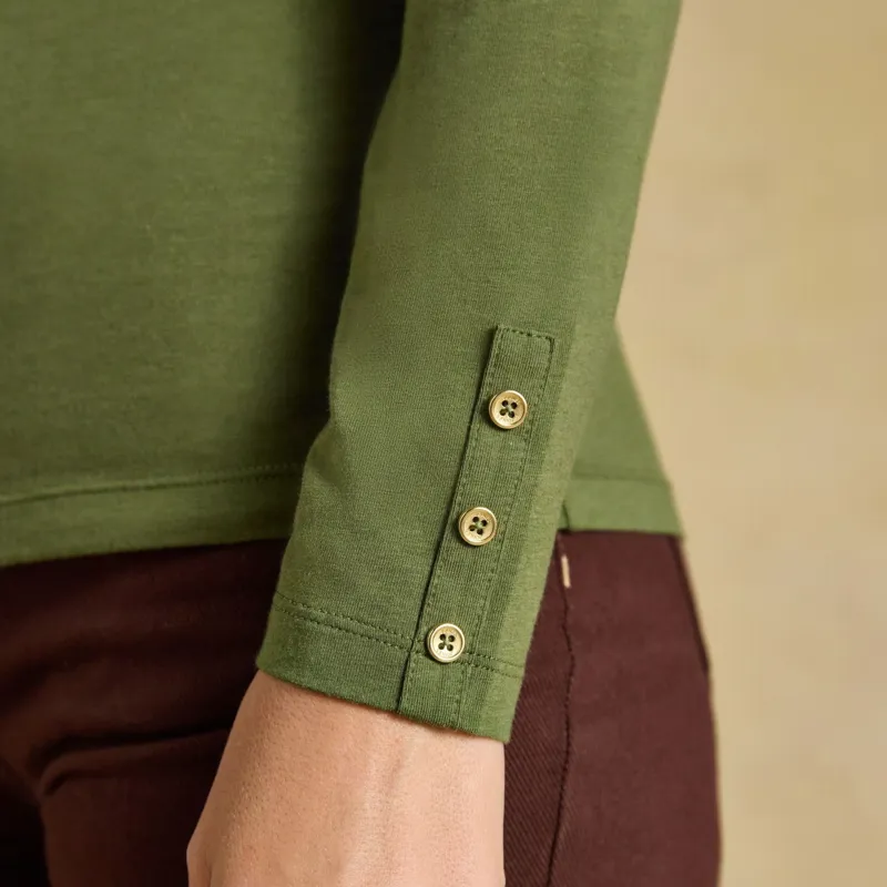 Joules Amy Women's Long Sleeve Jersey Top - Khaki-4