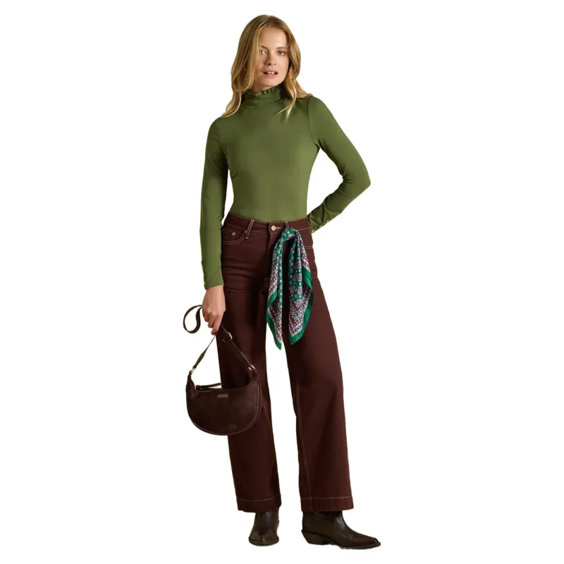 Joules Amy Women's Long Sleeve Jersey Top - Khaki-5