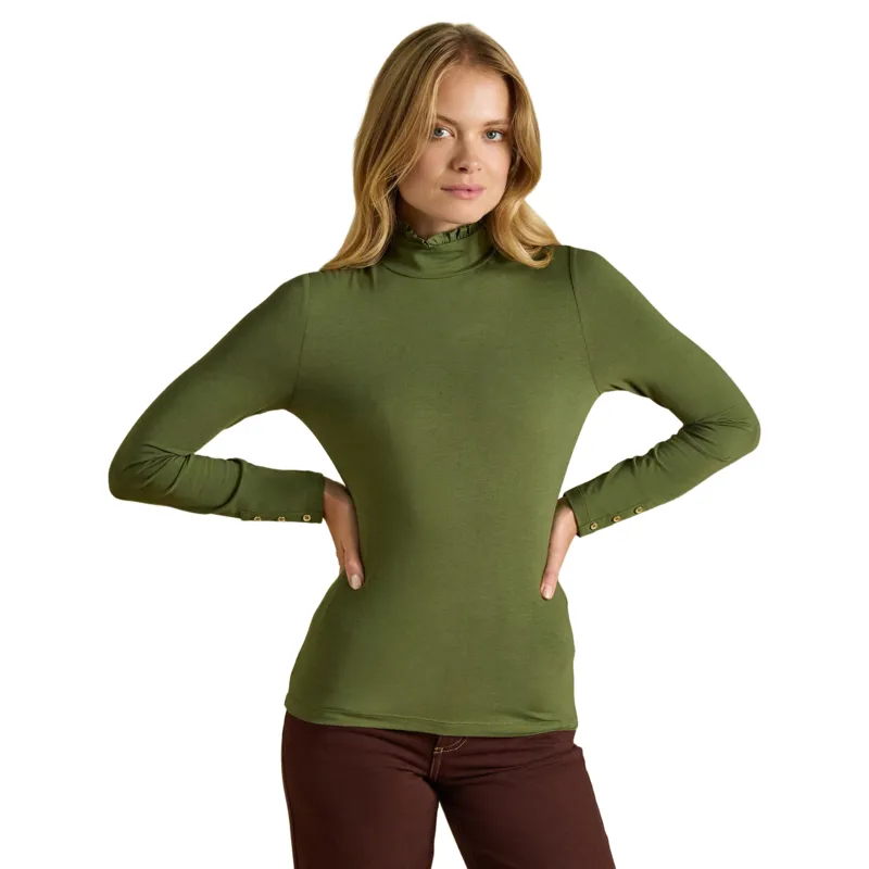 Joules Amy Women's Long Sleeve Jersey Top - Khaki