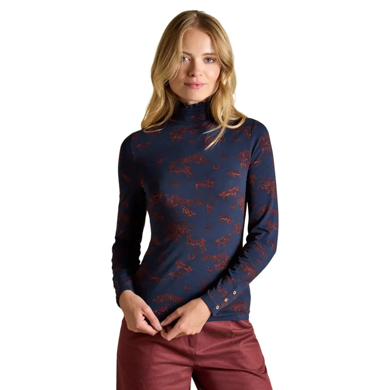 Joules Amy Women's Long Sleeve Jersey Top - Navy/Western