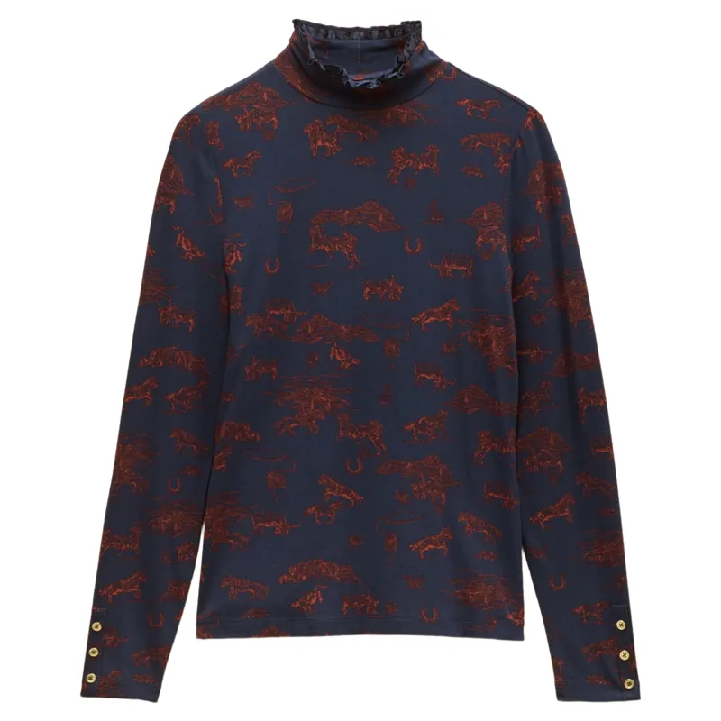 Joules Amy Women's Long Sleeve Jersey Top - Navy/Western-1