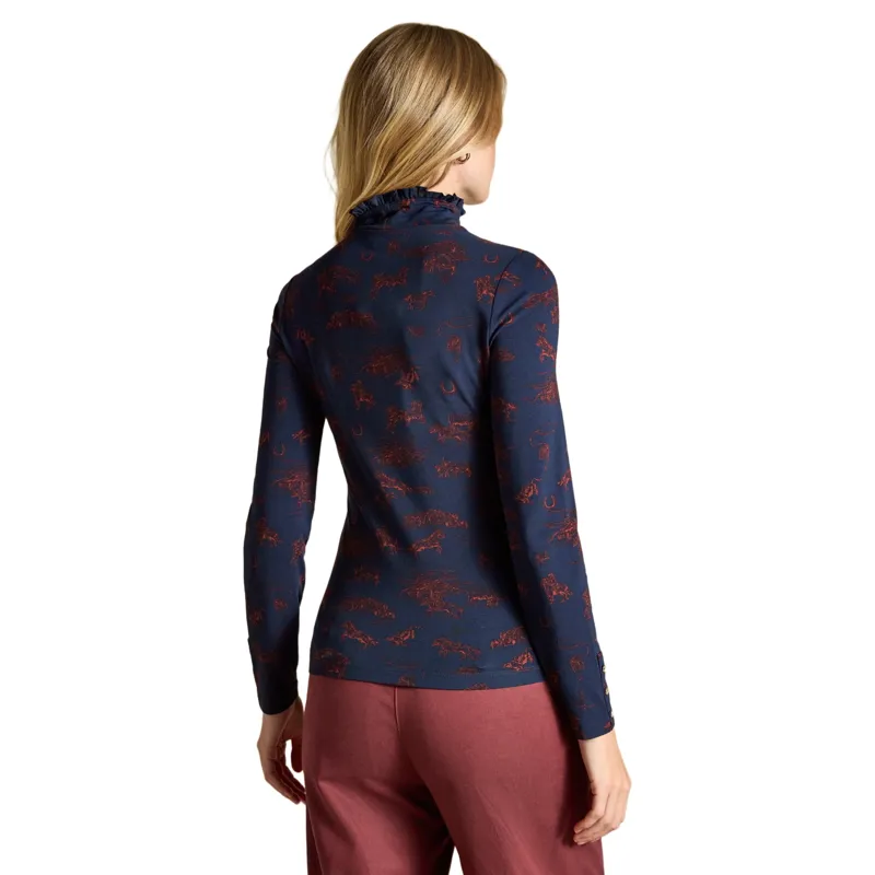 Joules Amy Women's Long Sleeve Jersey Top - Navy/Western-2