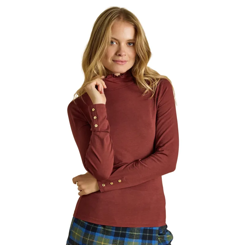 Joules Amy Women's Long Sleeve Jersey Top - Russet