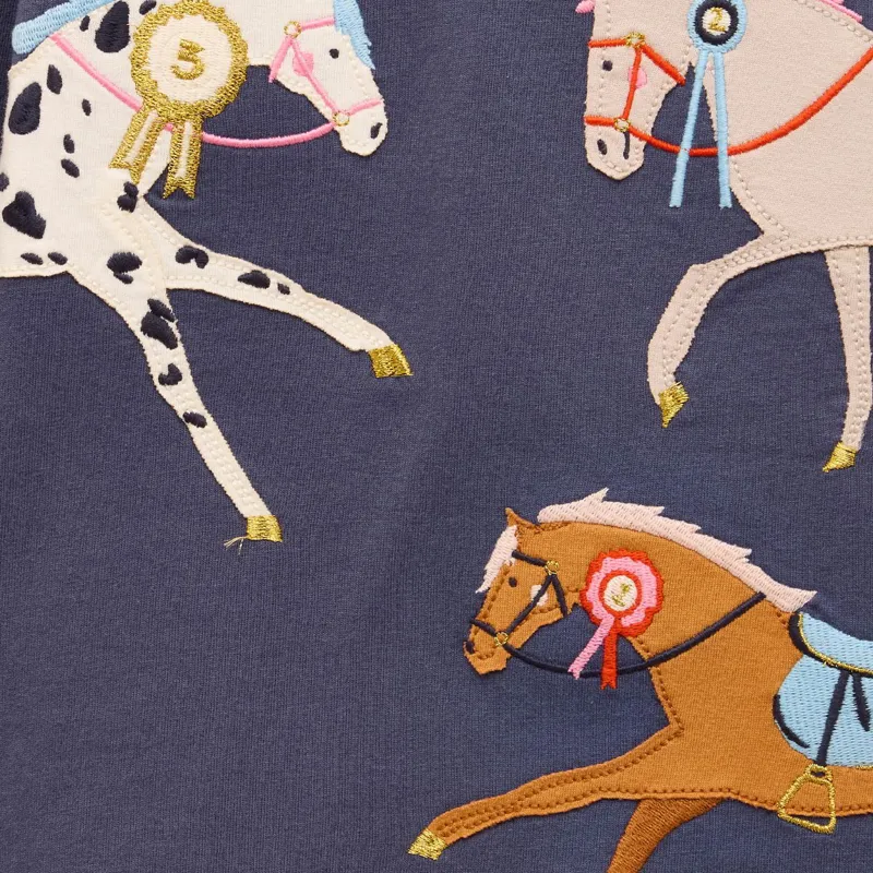 Joules Ava Junior Girls Long Sleeve Top - Navy-3