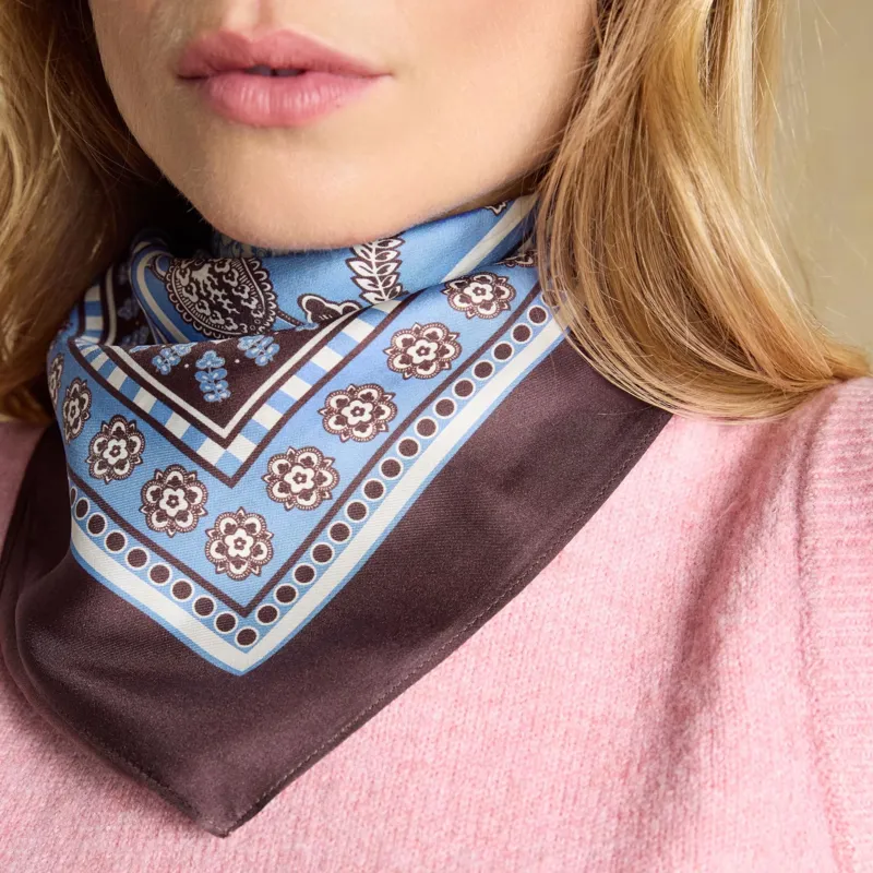 Joules Bloomfield Women's Scarf - Blue/Brown Floral-4