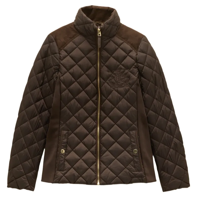Joules Braemar Luxe Women's Diamond Quilted Coat - Chocolate Brown-1