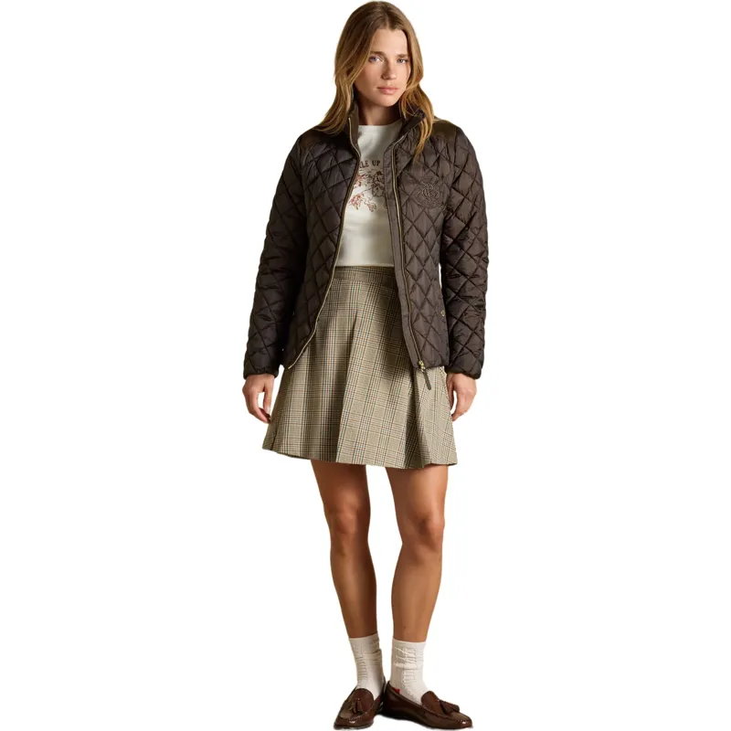 Joules Braemar Luxe Women's Diamond Quilted Coat - Chocolate Brown-4
