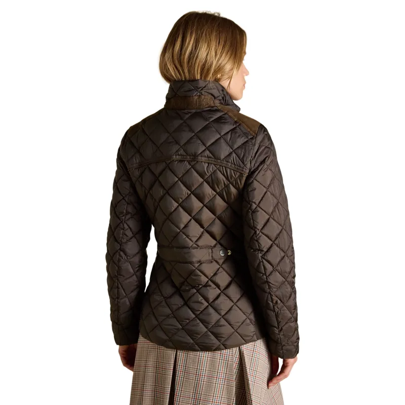 Joules Braemar Luxe Women's Diamond Quilted Coat - Chocolate Brown-2