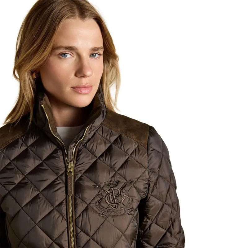 Joules Braemar Luxe Women's Diamond Quilted Coat - Chocolate Brown-3