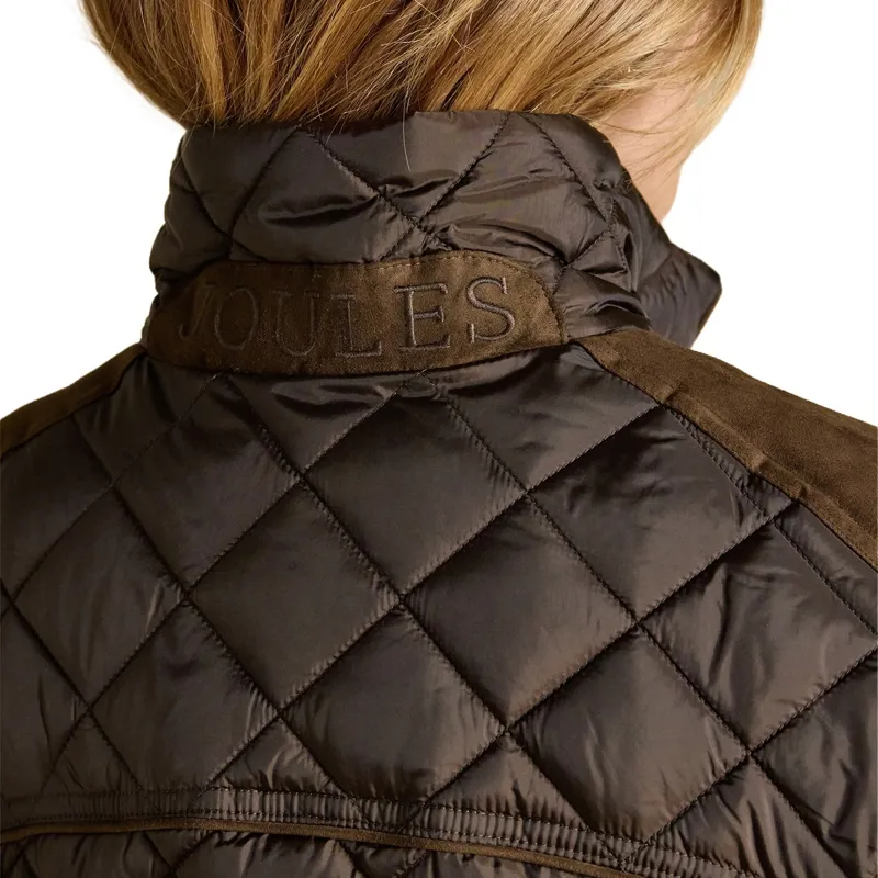 Joules Braemar Luxe Women's Diamond Quilted Coat - Chocolate Brown-5
