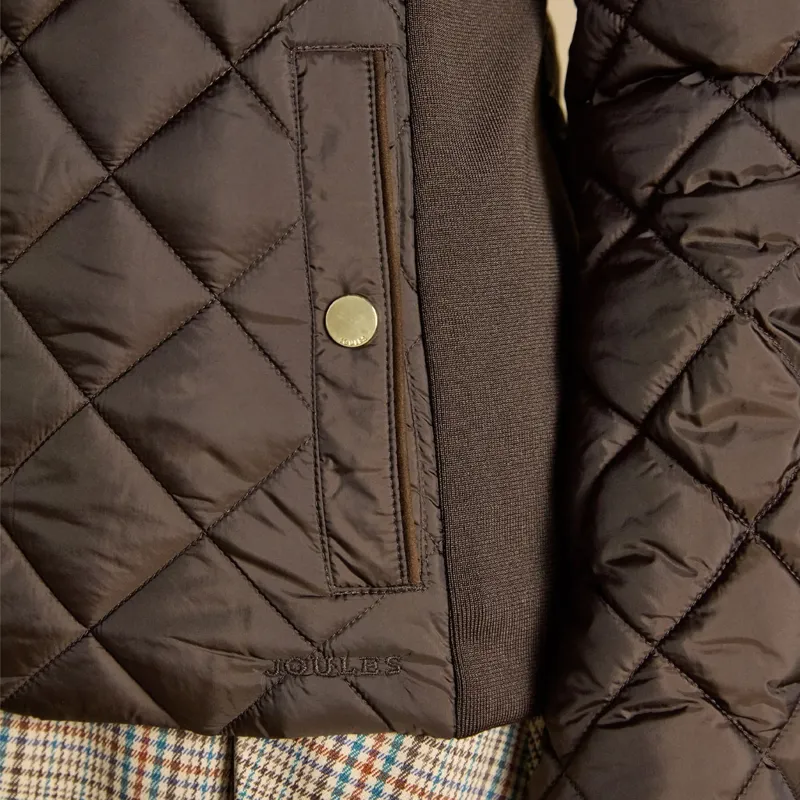 Joules Braemar Luxe Women's Diamond Quilted Coat - Chocolate Brown-6