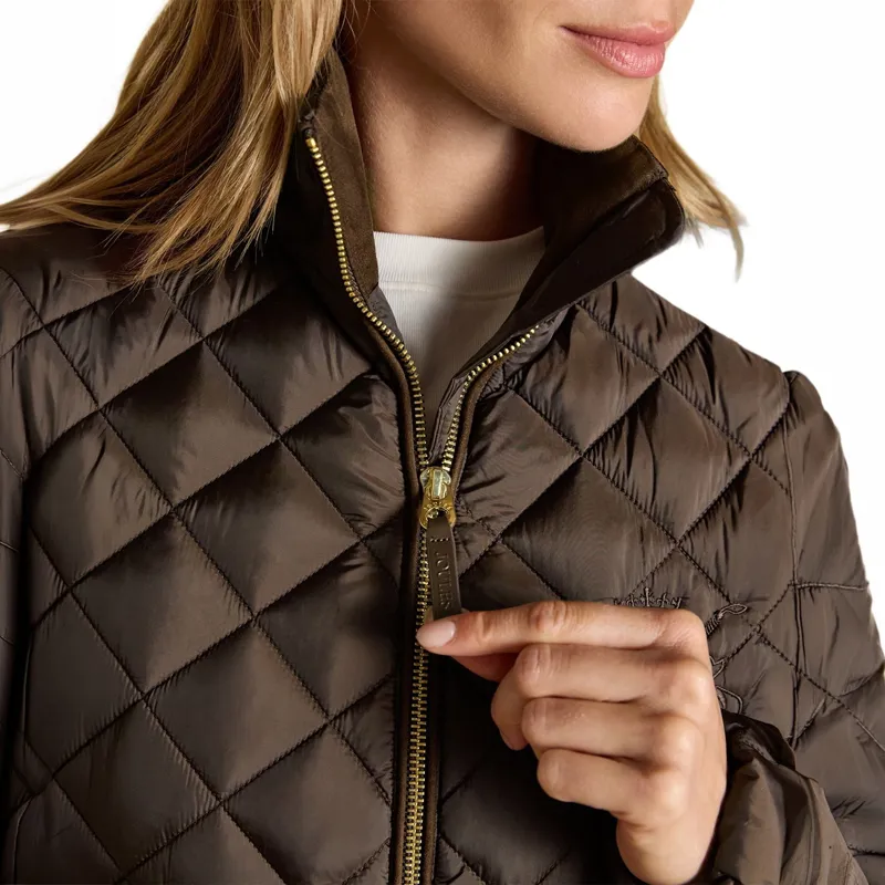 Joules Braemar Luxe Women's Diamond Quilted Coat - Chocolate Brown-7