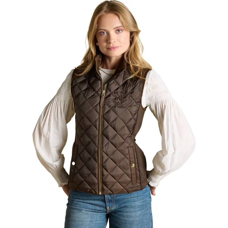 Joules Braemar Women's Luxe Quilted Vest - Chocolate Brown-2