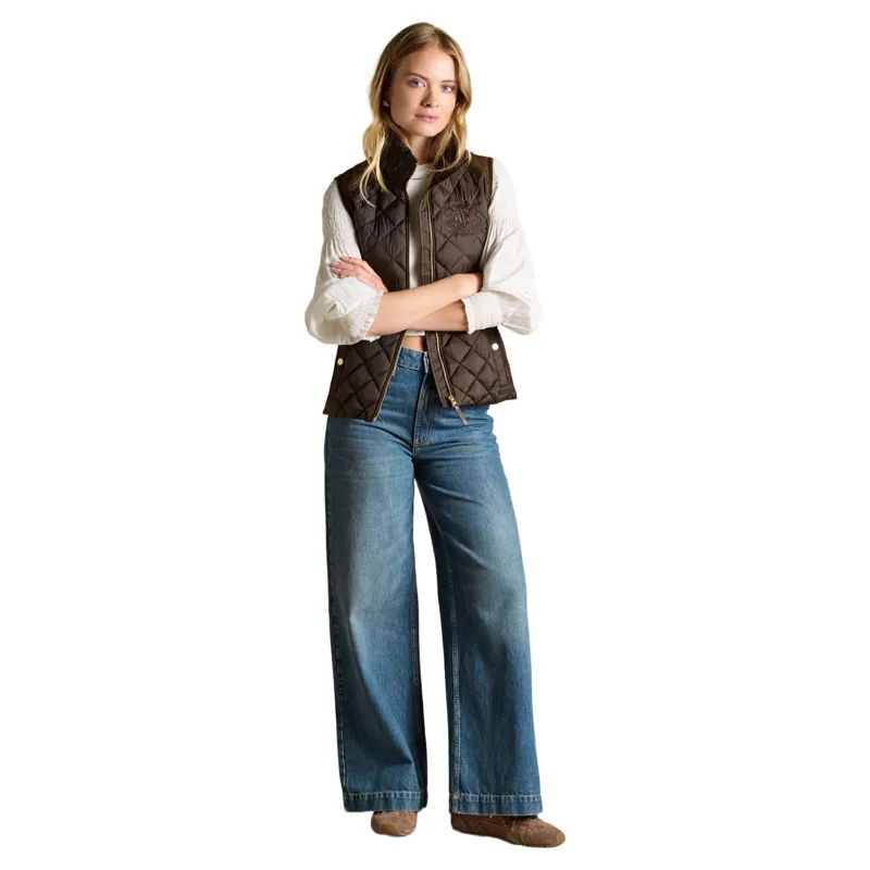 Joules Braemar Women's Luxe Quilted Vest - Chocolate Brown-6