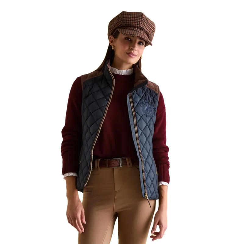Joules Braemar Womens Luxe Quilted Vest - Navy-7