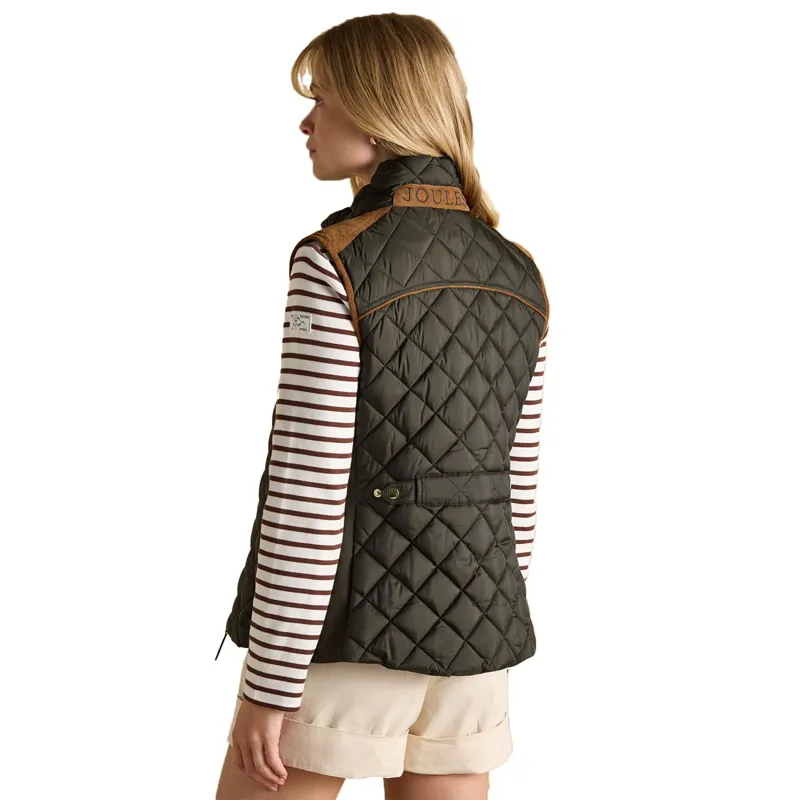 Joules Braemar Womens Luxe Quilted Vest - Khaki-2