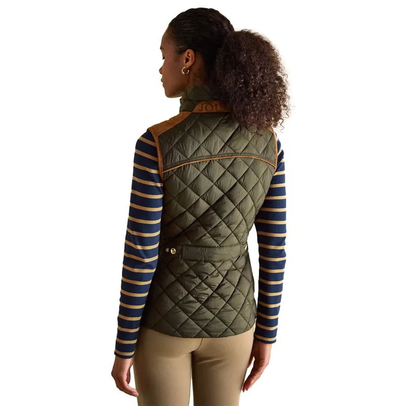 Joules Braemar Womens Luxe Quilted Vest - Khaki-5