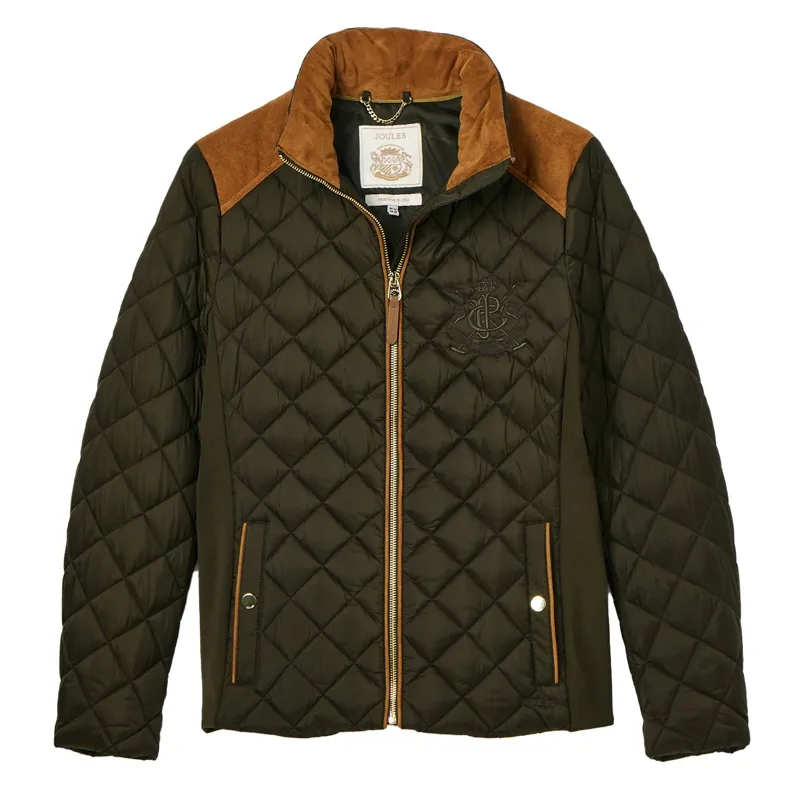 Joules Braemar Luxe Women's Diamond Quilted Coat - Khaki-8