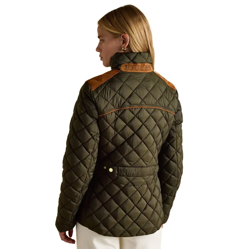 Joules Braemar Luxe Women's Diamond Quilted Coat - Khaki-1