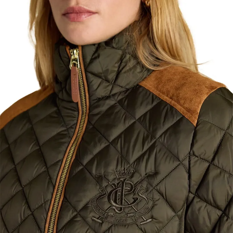 Joules Braemar Luxe Women's Diamond Quilted Coat - Khaki-7