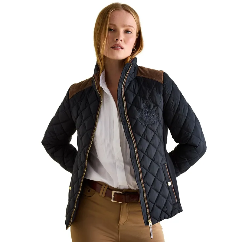 Joules Braemar Luxe Women's Diamond Quilted Coat - Navy