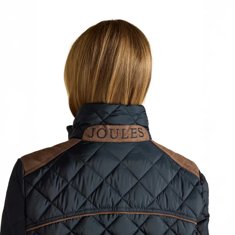 Joules Braemar Luxe Women's Diamond Quilted Coat - Navy-4