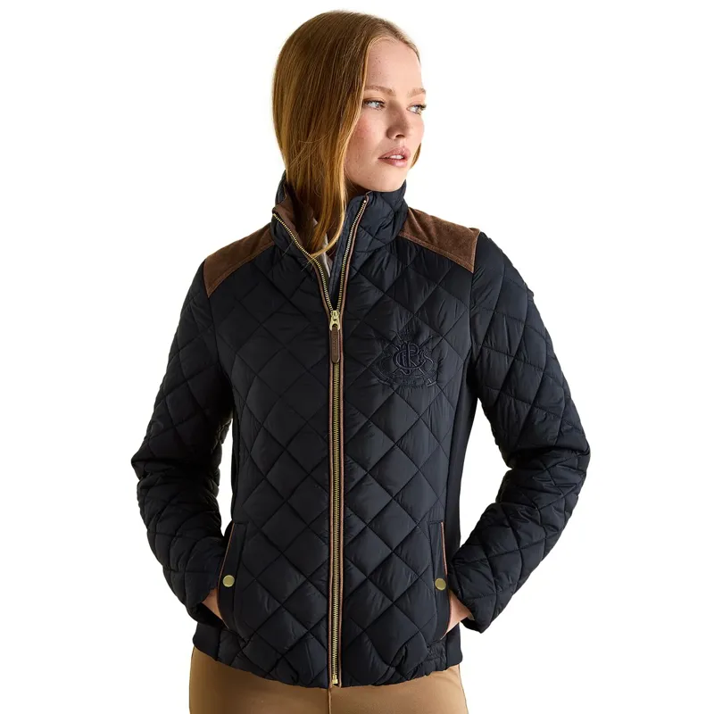 Joules Braemar Luxe Women's Diamond Quilted Coat - Navy-3
