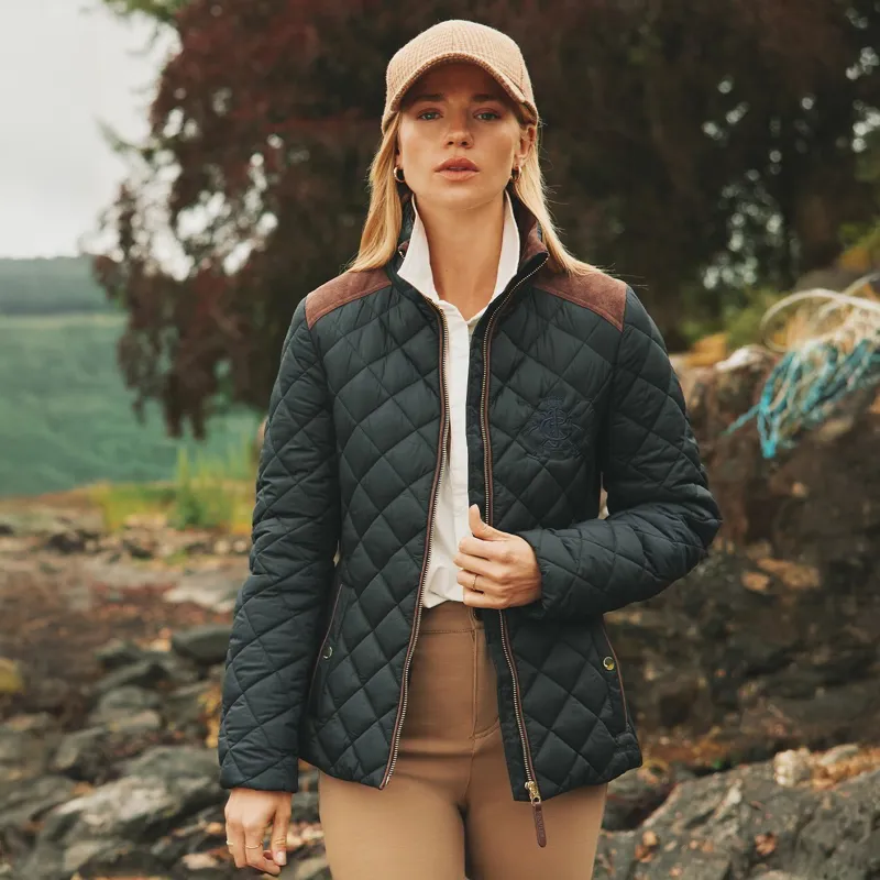 Joules Braemar Luxe Women's Diamond Quilted Coat - Navy-1